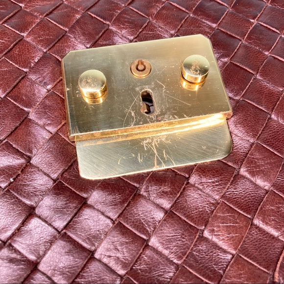 Vintage Bottega Veneta Intreciatto Men's Brown Calf Leather Briefcase Satchel - Picture 10 of 14